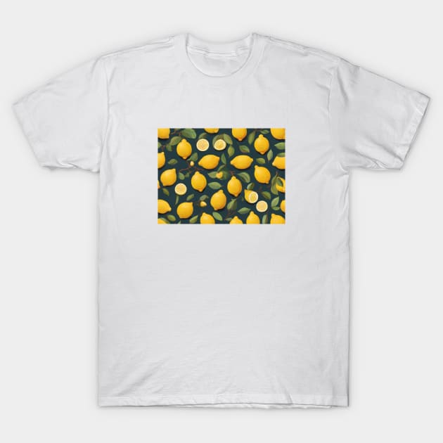 Lemon Pattern Harvest Field Product Vintage Since T-Shirt by Flowering Away